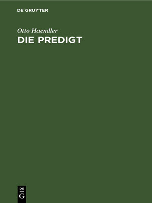 cover image of Die Predigt